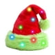 thumbnail image 2 of Sombrero de Papá Noel de Navidad con luces de corda | Tejido de flocos de dos capas | Tocado festivo rojo verde | Ala de Pelo Suave | Decoración cálida de invierno | 1 Pack | 12,6x17,7 pulgadas, 2 of 6