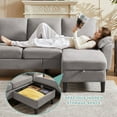 thumbnail image 6 of Soscana Living Room 3 Piece Sofa Set,Sectional Sofa Couch with Storage Ottoman and Storage Pockets, L Shaped 3 Seater Couch with Reversible Ottoman Loveseat Accent Chair, Living Room Furniture Set, 6 of 10