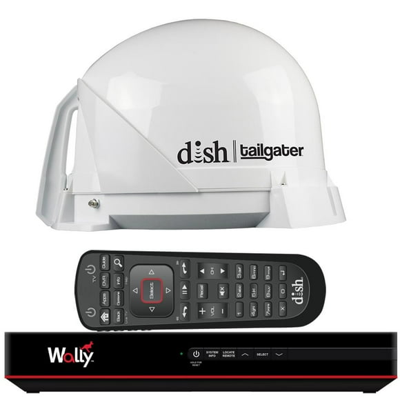 KING DISH® Tailgater® Satellite TV Antenna Bundle w-DISH® Wally® HD Receiver & Cables