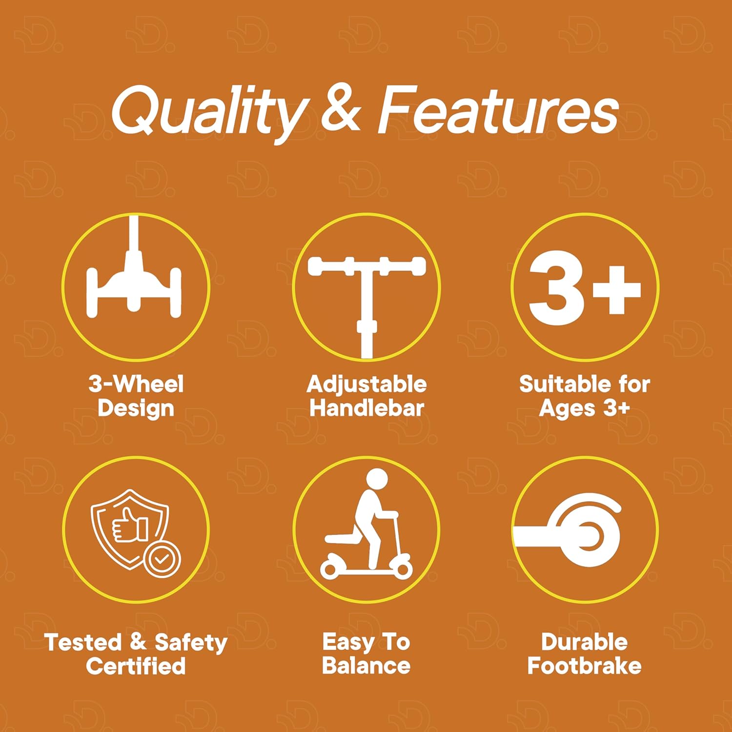 Dribbl 3-Wheel Kids Scooter with Seat, Light-Up Wheels, Adjustable Handlebar, Wide Deck & Rear Brake, Ages 2+