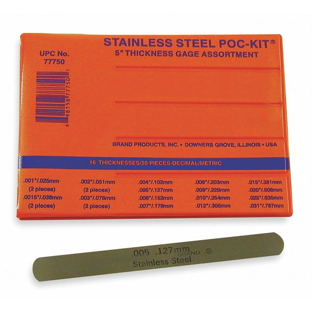 Precision Brand Feeler Gauge Set,Dimension Type "/Metric 77750