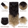 thumbnail image 2 of MY-LADY 8PCS Synthetic Clip in Hair Extensions Double Weft Full Head HairPiece Long Wavy Curly Natural Black Brown Blonde, 2 of 8