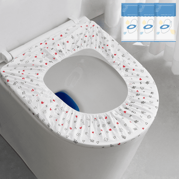 20 Pack Disposable Toilet Seat Cover, Waterproof Double Layer Disposable Toilet Seat Covers for Travel With Non-Woven Fabric (White)