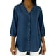 thumbnail image 1 of Tops de Verano de Mujer con Mangas Casual Faux Denim Cuello en V Ruffled Tres Cuartos de Manga Blusa, Ligero Y Cómodo para el Uso Diario, 1 of 5