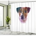thumbnail image 5 of Ambesonne Jack Russell Shower Curtain, Watercolor Portrait, 69"Wx75"L, Brown and Multicolor, 5 of 5