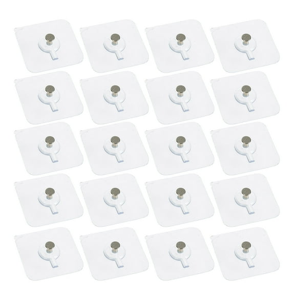 LEORX Wall Adhesive Hooks Adhesive Screw Patches Plastic Transparent 20Pack
