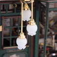 thumbnail image 6 of Three Head Gold Base Miniature Ceiling Lamp Dollhouses Chandelier LED Lamp 1/12 Scale for Living Room Scene Decoration, 6 of 9