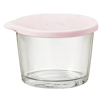 1 Pcs Reusable Small Glass Mixing Bowls,Small Transparent Glass Bowls With Lids,Glass Food Storage Containers,Soup Container With Airtight Lids,Small Prep Bowl ,Mini Glass Bowls For Seasonings,Pink