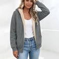 thumbnail image 6 of Lutiedan Womens Sherpa Fleece Jacket Zip up Thick Warm Hooded Jacket Long Sleeve Casual Fall Winter Coat with Pockets S-3XL, 6 of 6