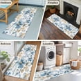 thumbnail image 5 of Blue Flower Runner Rug 2x6 FT,Non Slip Hallway Rugs,Sage Green Leaves Boho Spring Watercolor Washable Soft Floor Carpet Throw Runner Carpet Long Rugs for Entryway Kitchen Bedside Sliding Door, 5 of 8