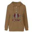thumbnail image 4 of Pntutb moda mujer manga larga otoño camiseta impresión bolsillos con capucha blusa tops Pntutb Pntutb-4643, 4 of 5