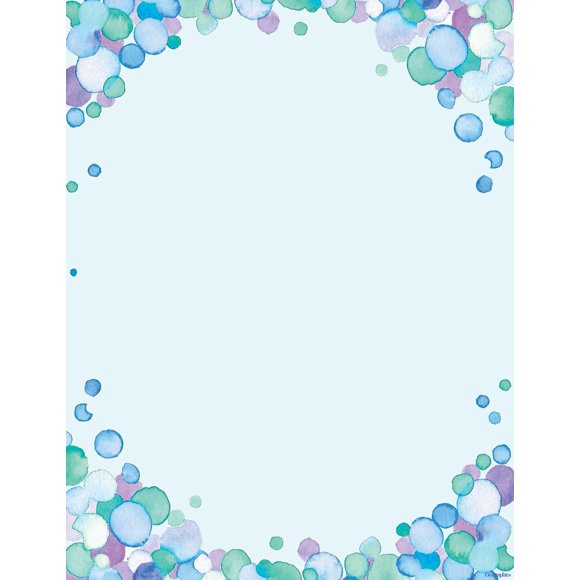 Papel con membrete de puntos de acuarela de Geographics, 8-1/2 x 11 pulgadas, paquete de 50