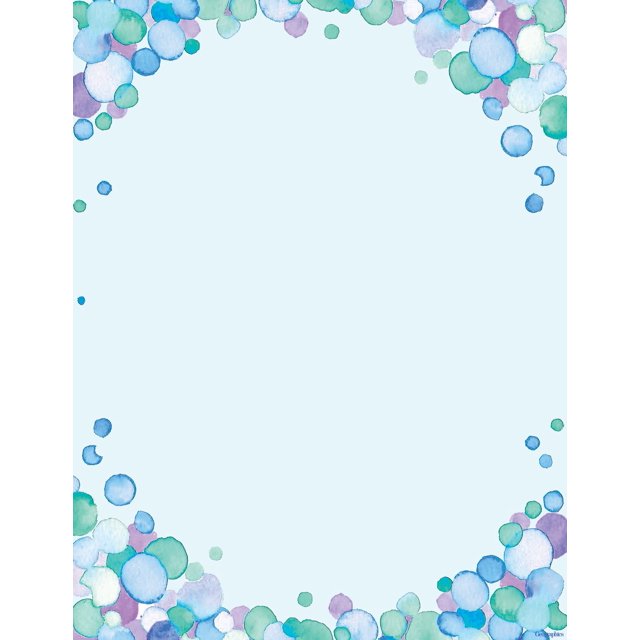 Papel con membrete de puntos de acuarela de Geographics, 8-1/2 x 11 pulgadas, paquete de 50