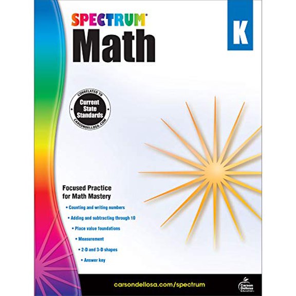 Pre-Owned Spectrum Math Workbook, Grade K Paperback