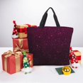 thumbnail image 6 of Pofeuu Dark Purple Glitter Print Tote Bag for Women,Hobo HandBags with Zipper,Large Capacity Casual Shoulder Handbags with Inner Pockets, 6 of 7