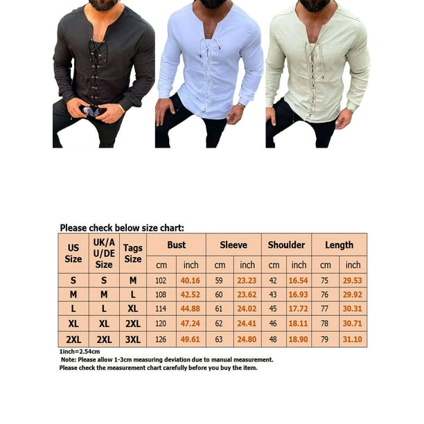 Fashnice Men Tops Long Sleeve Tunic Shirt V Neck Shirts Casual Holiday  Blouse Black XL