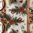 thumbnail image 6 of Sm:)e Jesus Nativity, Poinsettia Cross Christmas Table Runner , 13 x 72 Inch Beige Farmhouse Table Decor, Universal for Indoor Outdoor Kitchen, Home & Party Decoration, 6 of 7
