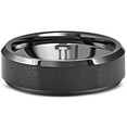 thumbnail image 2 of Pompeii3 Men's Brushed Black Tungsten 6mm Beveled Ring Wedding Band, 2 of 5