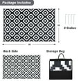 thumbnail image 6 of Twister.CK 6x9' Waterproof Outdoor Rug, Reversible Plastic Patio Rugs with Storage Bag, Portable Modern Indoor Outdoor Carpet for Camping, Balcony Deck Backyard, Black & White, 6 of 9