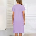 thumbnail image 5 of Fjofpr Nightgowns for Women Cotton Soft Women's V-neck Pocket Short Sleeved Loose Women's Plus Size Pajamas Wearing Long Nightgown Outside, 5 of 5