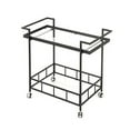 thumbnail image 6 of Christopher Knight Home Ambrose Indoor  Iron Bar Cart with Tempered Glass Shelves, Black, 6 of 7