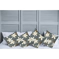thumbnail image 2 of Ambesonne Floral Throw Pillow Cover 4 Pack, Poinsettia Blossoms Art, 18", White and Caramel, 2 of 5