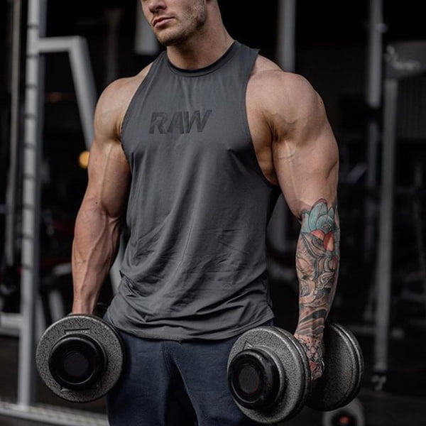 Howme Mens Athletic-Fit For Fitness Simple Summer Bodycon Basic Tech Tank