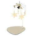 thumbnail image 1 of Candle Holder Round Triangle Tray Romantic European Style Stainless Steel Rotating Aromatherapy Wind Chime Candle Holder Snowflake, 1 of 9