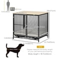 thumbnail image 3 of PawHut Meuble pour Cage de Chien avec Coussin Résistant à l'Eau Plateau Amovible, Chêne, 3 of 10