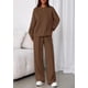 thumbnail image 2 of Conjunto Deportivo PRETTYGARDEN Marrón Manga Larga Pantalón Ancho Loungewear Talla L, 2 of 8
