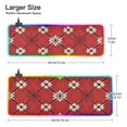 thumbnail image 3 of Red Plaid RGB Gaming Mouse Pad Large Keyboard Mat Rubber Base 13 Light Modes, 3 of 6