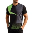 thumbnail image 2 of BRGZLK Athletic T-Shirt for Men Summer Moisture Wicking Quick Dry Short Sleeve Shirts Trendy Print Lightweight Comfortable Sports Tee Tops Green XXL, 2 of 5