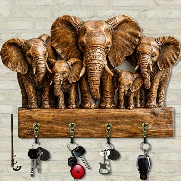 Porte-clés de Décoration pour Mur / Gain de Place Mignon Maison Crochets à Serviette Éléphant Porte-Clés Organisateur pour Serviette Manteau Veste Chapeau Entrée Appartement Salle de Bain Cuisine