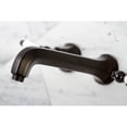 thumbnail image 2 of Kingston Brass KS4125PL Metropolitan 2-Handle Wall Mount Bathroom Faucet, Oil Rubbed Bronze, 2 of 3