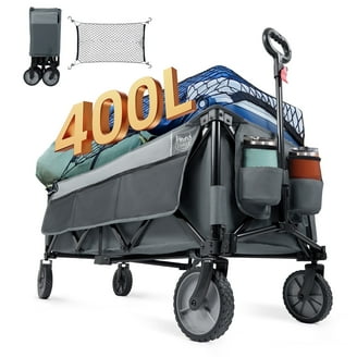 TIMBER RIDGE 250L Foldable Wagon with Tailgate and Brakes, 49