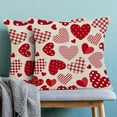 thumbnail image 2 of Valentines Pillow Covers 20x20 Inch Set of 2 Red Love Heart Valentine''s Day Decor Throw Pillows Spring Holiday Outdoor Cushion Cases for Couch Bed Decorations, 2 of 7
