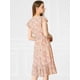 thumbnail image 5 of Vestido Dobladillo Con Volantes Aleteo Mangas Cuello Cuadrado Con Cinturón Para Mujeres Rosa M, 5 of 6