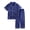 Blue, variant on KYAIGUO Kids Girls Boys Pajama Set Satin Silky Baby Cute Summer Short-Sleeved Long Pants Sleepwear Jammies Outfit for 1-10 Years