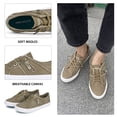 thumbnail image 5 of JENN ARDOR Women's Fashion Sneakers Classic Canvas Shoes Slip On Low Top Lace Up Casual Flats Perforated Lightweight Splicing Zipper Shoes, 5 of 9
