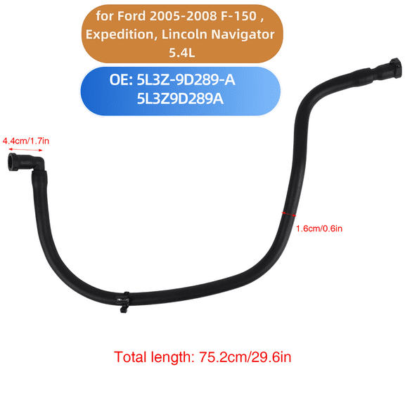 Fuel Vapor Vent Tube Valve & Hose Assembly for Ford 2005-2008 F-150 , Expedition, Lincoln Navigator 5.4L - Replaces 5L3Z-9D289-A, 5L3Z9D289A