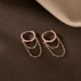 thumbnail image 5 of Leander Solid 925 Sterling Silver Tassel Chain Drop Dangle Small Hoop Earrings Huggie for Women Teen, 5 of 6