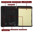 thumbnail image 3 of Tony Perotti Italian Leather Deluxe Zip-Around Writing Pad Portfolio in Black, 3 of 7