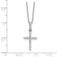 thumbnail image 3 of Sterling Silver Rhodium-plated CZ Cross 20in Necklace, 3 of 3