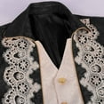thumbnail image 4 of Lilgiuy Men's Steampunk Mid-Century Swallow-tailed Coat Patchwork Turn-down Collar Long-sleeved Gothic Victorian Coat Uniform Halloween Costume (Black), 4 of 5