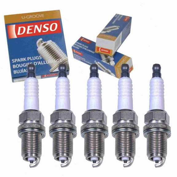 5 pc DENSO Standard U-Groove Spark Plugs compatible with Volvo S70 2.3L 2.4L L5 1998-2000