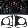 thumbnail image 3 of 3Pcs Carbon Fiber Steering Wheel Button Switch Panel Cover for 2016-2019 & 1x Console Gear Box Panel Cover, 3 of 8