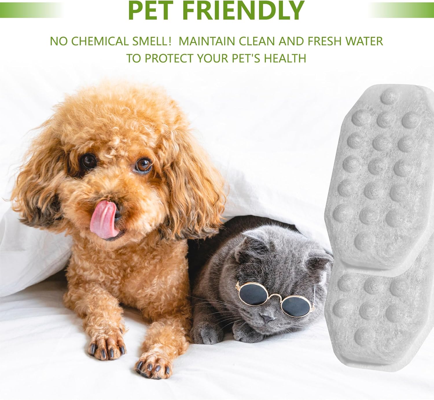 Cat Water Fountain Filters Replacement Compatible with Rellaty 108oz/3.2L Automatic Stainless Steel Cat Water Fountain with Pump Pre-Filter Sponges(12+12Pack)