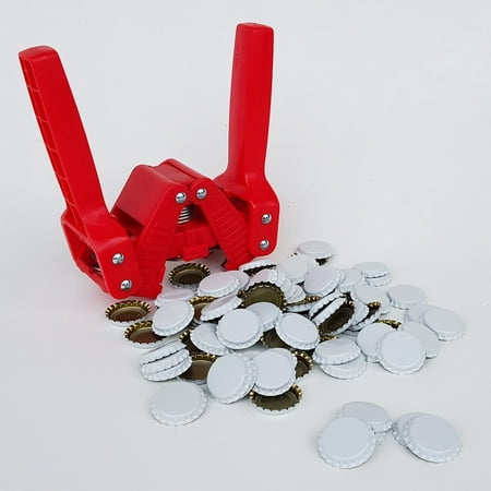 Red Baron Bottle Capper with White Crown Oxygen Barrier Beer Bottle Caps (Best Beer Bottle Capper)