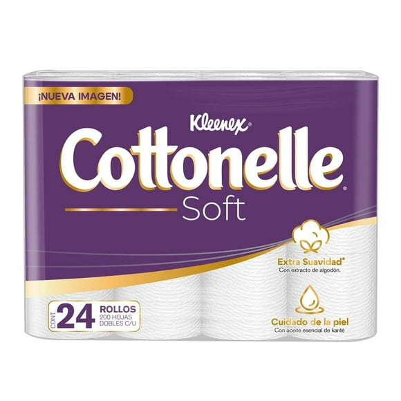 Papel higiénico Kleenex Cottonelle Soft 24 rollos 200 hojas dobles