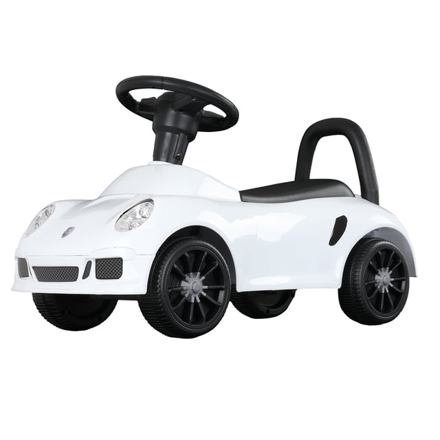 Carrito Montable para Niños de Empuje de 1 a 3 años Seguro con Musica y Luces Led Blanco BABY GAON